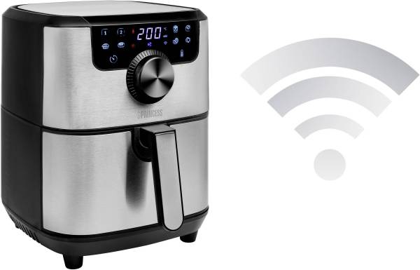 Princess 01.182037.01.001 Heißluft-Fritteuse 1500W App steuerbar, Timerfunktion Schwarz, Silber