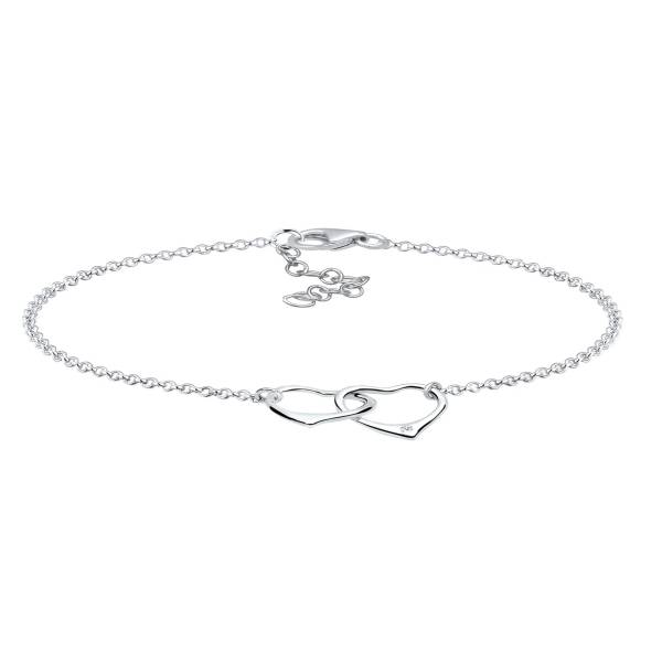 Elli DIAMONDS Armband Herz Anhänger Liebe Diamant (0.015 ct.) 925 Silber 1.0 pieces