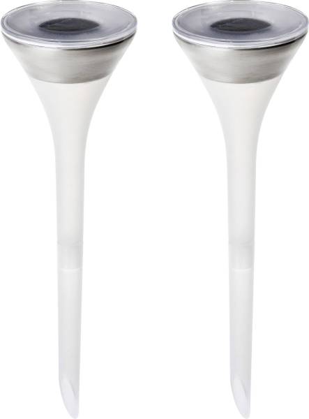 Konstsmide Solar-Gartenleuchte Assisi 2 7808-000 2er Set LED 2W RGBW Weiß, Edelstahl