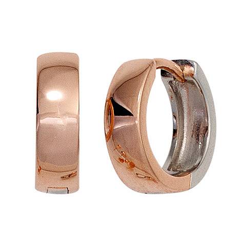 SIGO Creolen rund 925 Sterling Silber bicolor vergoldet Ohrringe