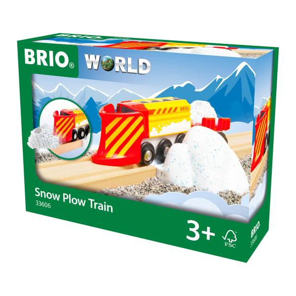 BRIO World 33606 Schneeräumzug - Winterliche Ergänzung Holzeisenbahn - Empfohlen ab 3 Jahren