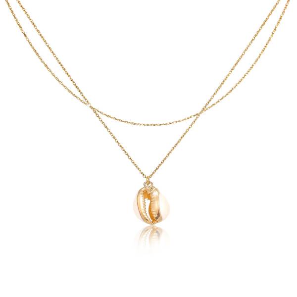 Elli Halskette Layering Kauri Muschel Boho 925 Silber vergoldet 1.0 pieces