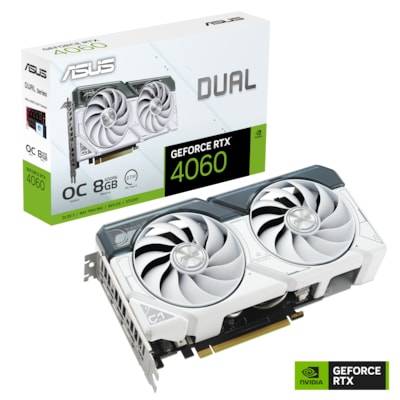 ASUS DUAL GeForce RTX 4060 OC White Gaming Grafikkarte 8GB GDDR6, 1xHDMI, 3xDP