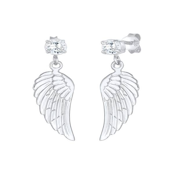 Nenalina Ohrringe Flügel Glücksbringer Zirkonia Hänger 925 Silber Ohrring 1.0 pieces