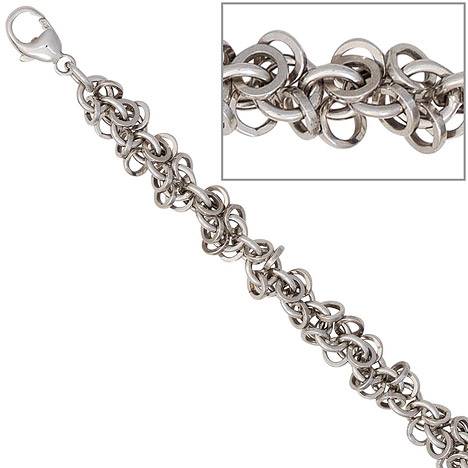 SIGO Fußkettchen Fußkette 925 Sterling Silber rhodiniert 26 cm Karabiner