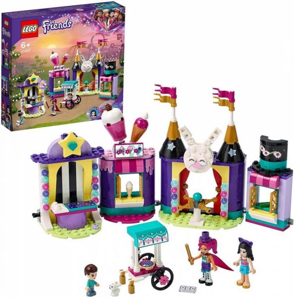 Lego 41687 friends magische jahrmarktbuden, freizeitpark mit zaubertricks für kinder, spielzeug ab 6 jahren