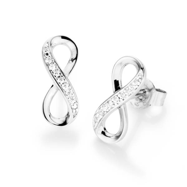Smart Jewel Ohrstecker Infinity, Unendlichkeit mit Zirkonia, Silber 925 Ohrring 1.0 pieces