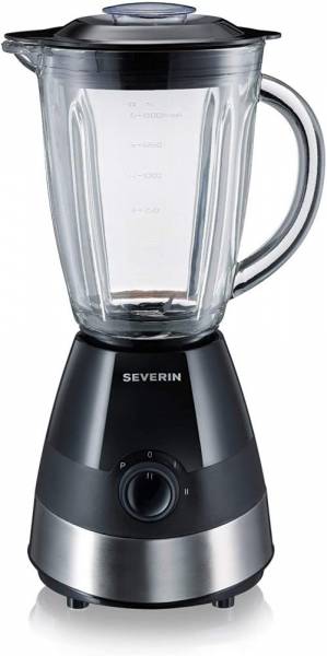 SEVERIN Standmixer mit Glas-Mixbehälter, 1,5 L, ca. 550 W, SM 3718, Edelstahl/Schwarz