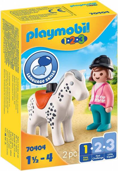 Playmobil 1.2.3 70404 reiterin mit pferd, ab 1,5 bis 4 jahre