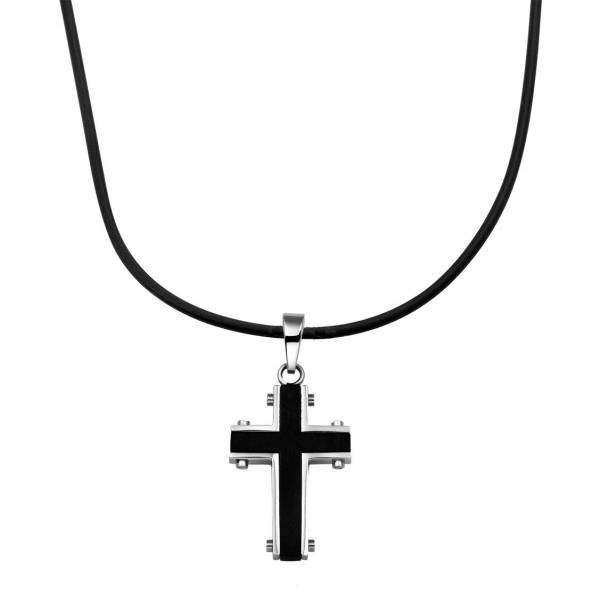 Lucardi Halskette Stahl 50cm -silbern 1.0 pieces