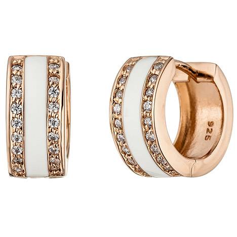SIGO Creolen rund 925 Silber rotgold vergoldet mit Zirkonia Ohrringe