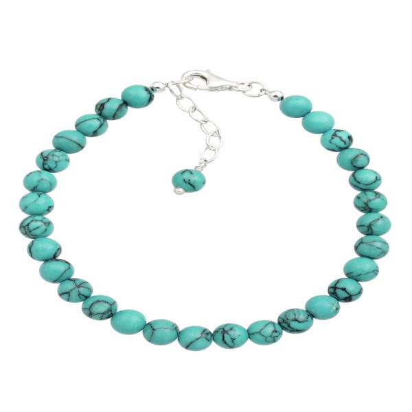 Elli Armband Türkiser Howlit Kugel Boho 925 Sterling Silber 1.0 pieces