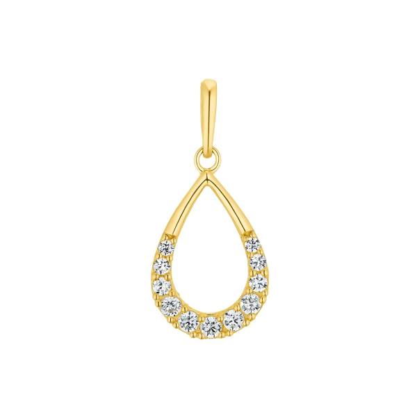 amor Motivanhänger für Damen, Gold 585, Zirkonia synth. Schmuckanhänger 1.0 pieces