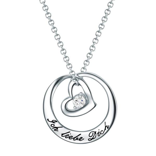 Rafaela Donata Halskette Herz Messing Glaskristall in Silber 1.0 pieces