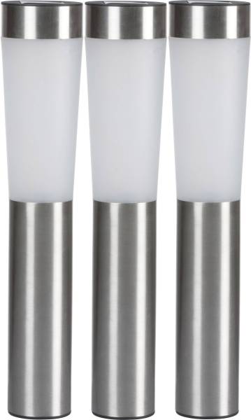 Grundig Solar-Gartenleuchte 3er Set LED Warmweiß Silber