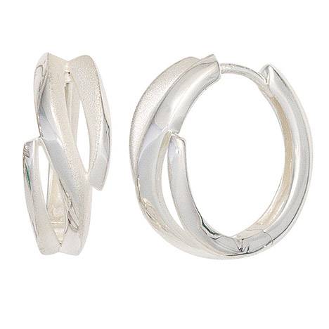 SIGO Creolen 925 Sterling Silber mattiert Ohrringe Silberohrringe Silbercreolen