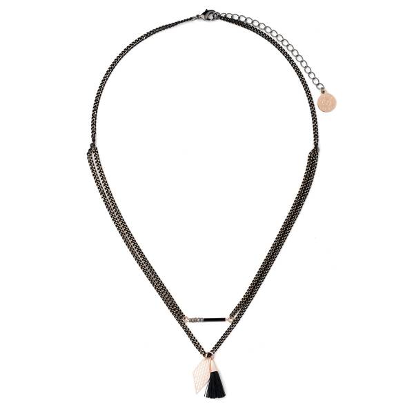Pippa&Jean Halskette Messing in Rosegold/Schwarz 1.0 pieces