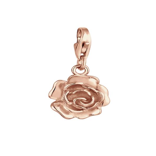 Nenalina Charm Anhänger Rose Blume Floral Romantisch 925 Silber Schmuckanhänger 1.0 pieces