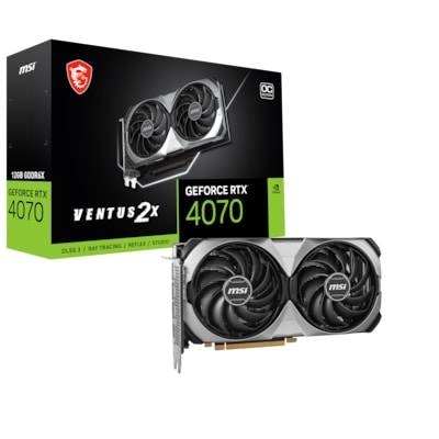 MSI GeForce RTX 4070 Ventus 2X E OC 12GB GDDR6X Gaming Grafikkarte 3xDP/HDMI