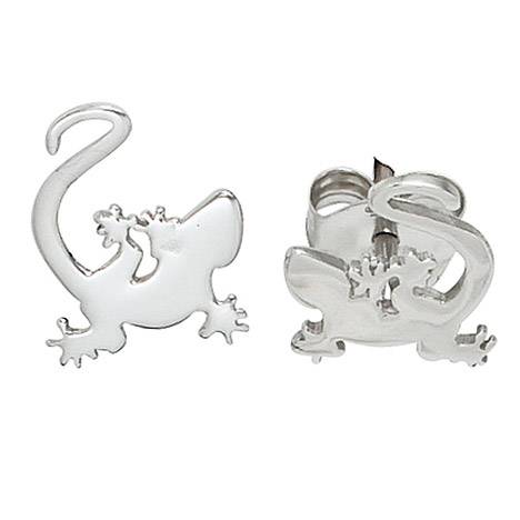 SIGO Kinder Ohrstecker Gecko 925 Sterling Silber rhodiniert Ohrringe Kinderohrringe
