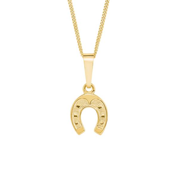 amor Kette mit Anhänger für Kinder, Unisex, Gold 375 | Hufeisen Halskette 1.0 pieces