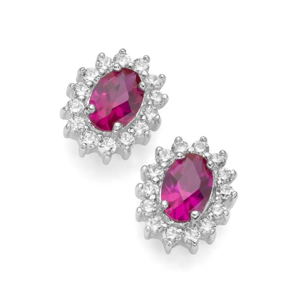 Smart Jewel Smart Jewel Ohrstecker elegant, farbige Steine und weiße Zirkonia, Silber 925 Ohrring 1.0 pieces