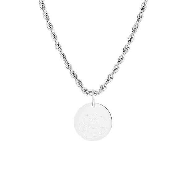 Lucardi Halskette & Anhänger, Edelstahl, Geburtsblume - November 1.0 pieces