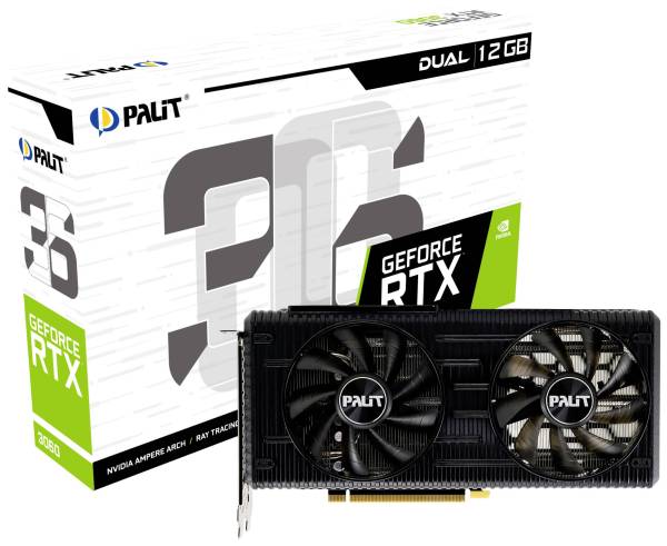 Palit Grafikkarte Nvidia GeForce RTX 3060 Dual 12GB GDDR6-RAM PCIe x16 4.0 x16, HDMI, Display