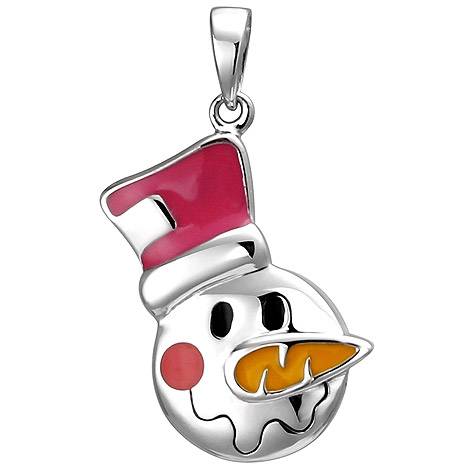 SIGO Kinder Anhänger Schneemann-Kopf 925 Sterling Silber Silberanhänger