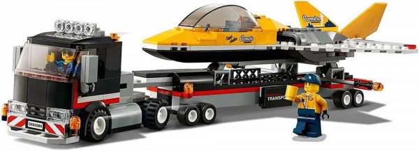 Lego 60289 city flugshow-jet-transporter, spielzeug-set mit flugzeug und anhänger, geschenk für kinder ab 5 jahre