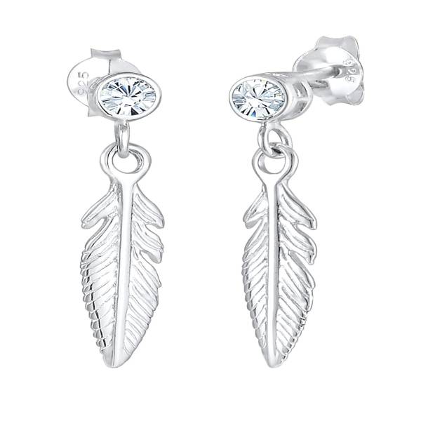 Elli Ohrringe Feder Boho Hippie Kristalle Silber Ohrring 1.0 pieces