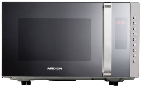 Medion MD 17495 Mikrowelle Silber 800W Timerfunktion, mit Display