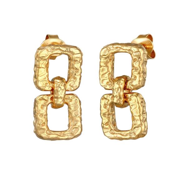 Elli Elli Elli Ohrringe Ohrhänger Rechteck Vintage 925 Silber Ohrring 1.0 pieces