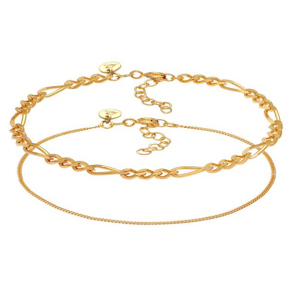 Elli PREMIUM Elli PREMIUM Elli PREMIUM Armband Figaro Panzer Basic 2er Set 925 Silber Armband 1.0 pieces