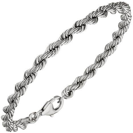 SIGO Kordelarmband 925 Sterling Silber massiv 21 cm Armband Silberarmband