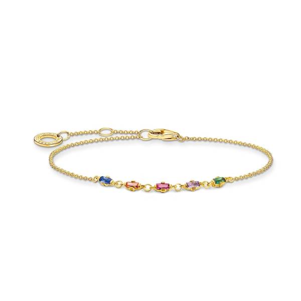 Thomas Sabo Armband - Bunte Steine Gold A2024-488-7-L19V