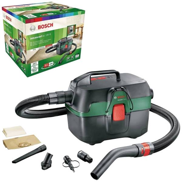 Bosch Home and Garden AdvancedVac 18V-8 06033E1001+1600A024Z5 Akku-Nass-/Trockensauger 8l inkl. 1 Ak
