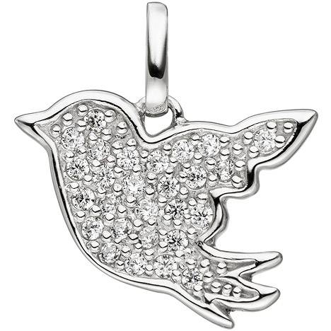 SIGO Kinder Anhänger Vogel 925 Sterling Silber mit Zirkonia Kinderanhänger