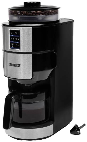 Princess 01.249408.01.001 Kaffeemaschine Schwarz, Edelstahl Fassungsvermögen Tassen=6 Warmhaltefunk