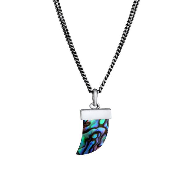 KUZZOI KUZZOI KUZZOI Halskette Herren Panzer Abalone Muschel Zahn 925er Silber Halskette 1.0 pieces