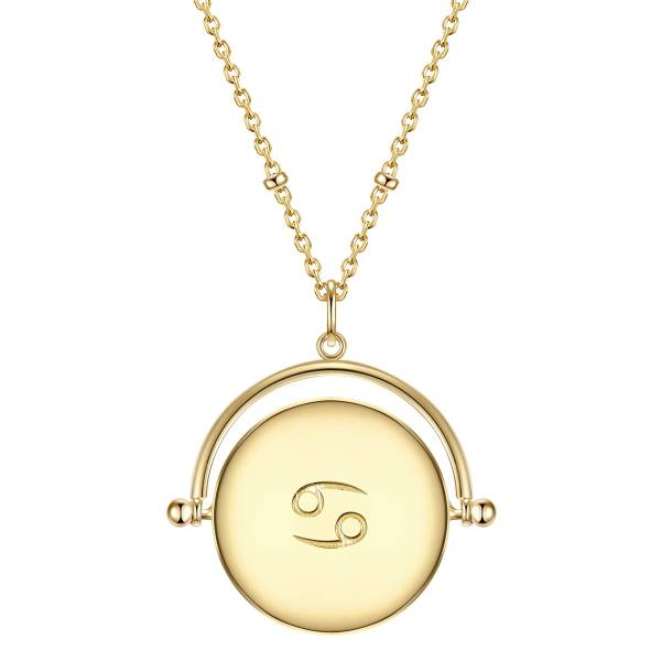 Glanzstücke München Halskette Sternzeichen Krebs Sterling Silber Zirkonia in Gelbgold 1.0 pieces