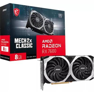 MSI AMD Radeon RX 7600 MECH 2X Classic 8G OC 8GB Grafikkarte GDDR6 HDMI/3x DP
