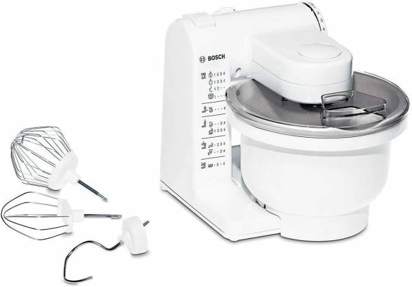 Bosch MUM4 MUM4405 Küchenmaschine (500 W, 3 Rührwerkzeuge aus Edelstahl, spülmaschinengeignet, große