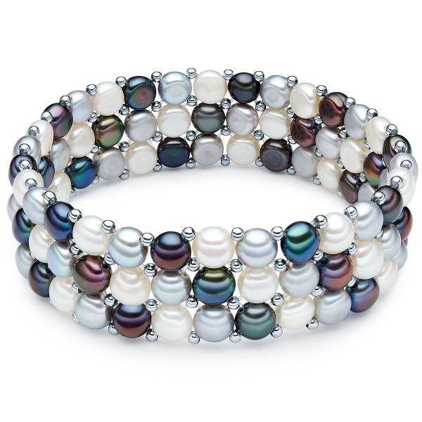 Valero Pearls Valero Pearls Armband Messing Süßwasser-Zuchtperle in Silber Armband 1.0 pieces