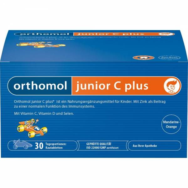 ORTHOMOL Junior C plus Kautablettem MandarineOrange 30 St