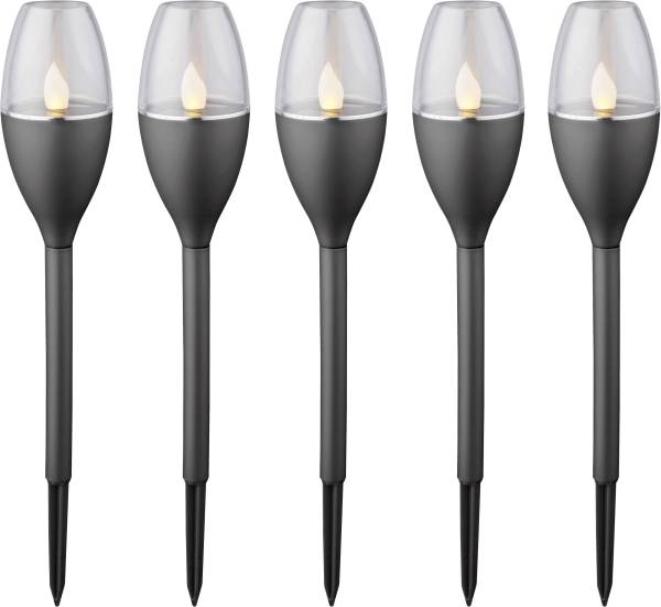 Sygonix LED-Gartenleuchte SY-4674430 5er Set LED 0.05W Warmweiß Schwarz