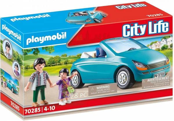 Playmobil 70285 city life papa und kind mit cabrio, bunt