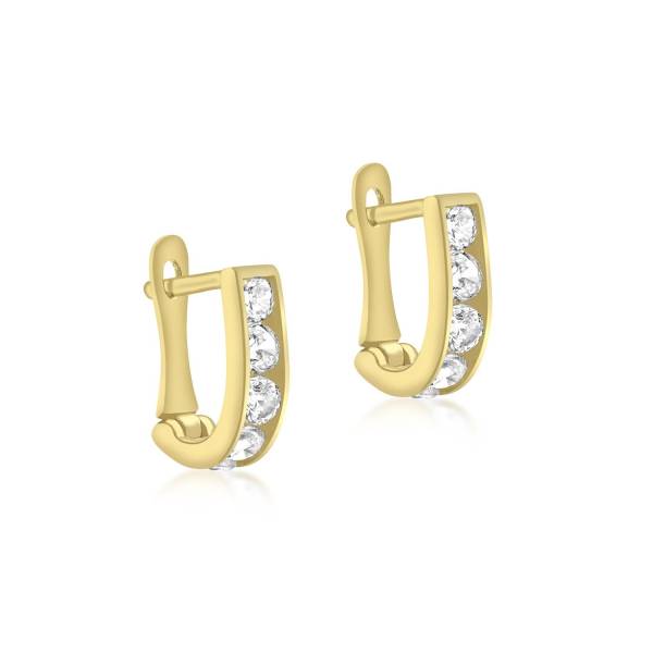 Lucardi Ohrringe aus 375 Gold, oval, Zirkonia Ohrring 1.0 pieces