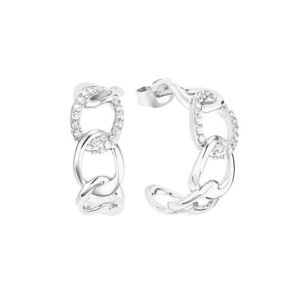 s.Oliver Creolen für Damen, 925 Sterling Silber, Zirkonia synth. Ohrring 1.0 pieces