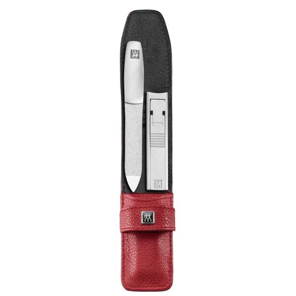 ZWILLING Twinox Taschen-Etui, Rindleder, rot, 2-tlg. Nagelpflegeset 1.0 pieces